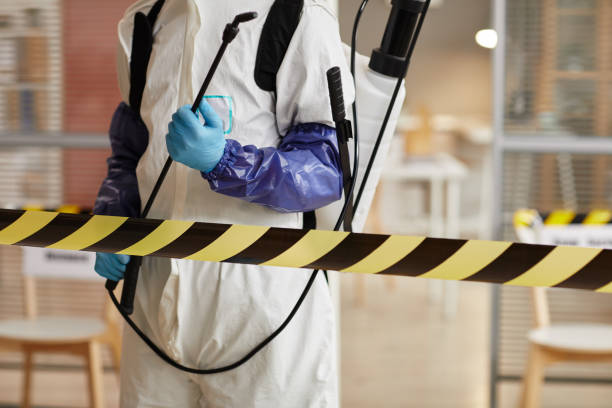 Professional Sewage Cleanup technician working in Middleville, MI